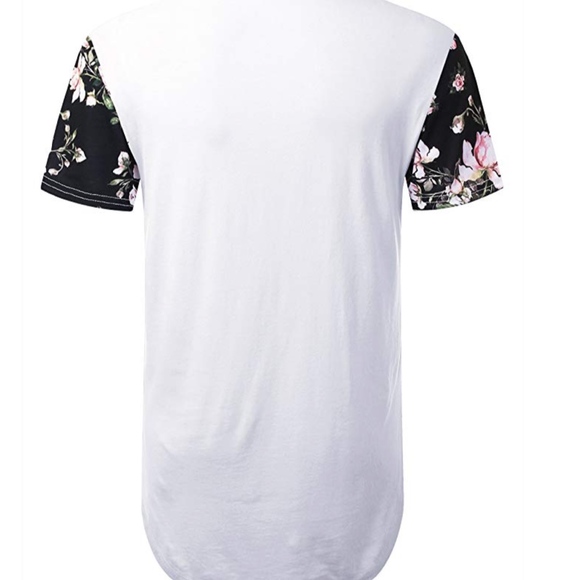 Mens Hipster Hip Hop Floral Graphic T-Shirt - Picture 2 of 2